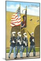 Marine Color Guard, San Diego, California-null-Mounted Art Print