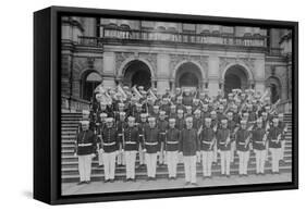 Marine Corps Band on Front of Steps to the Executive Office Building-null-Framed Stretched Canvas