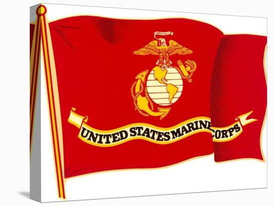 Marine Corps Flag-null-Stretched Canvas