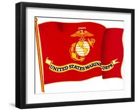 Marine Corps Flag-null-Framed Art Print