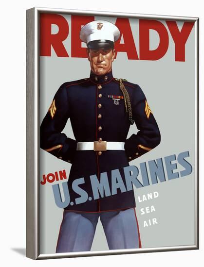 Marine Corps Recruiting Poster from World War II-Stocktrek Images-Framed Photographic Print