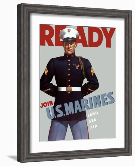 Marine Corps Recruiting Poster from World War II-Stocktrek Images-Framed Photographic Print