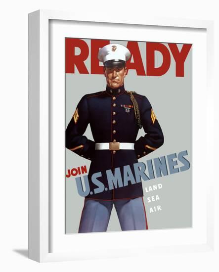 Marine Corps Recruiting Poster from World War II-Stocktrek Images-Framed Photographic Print