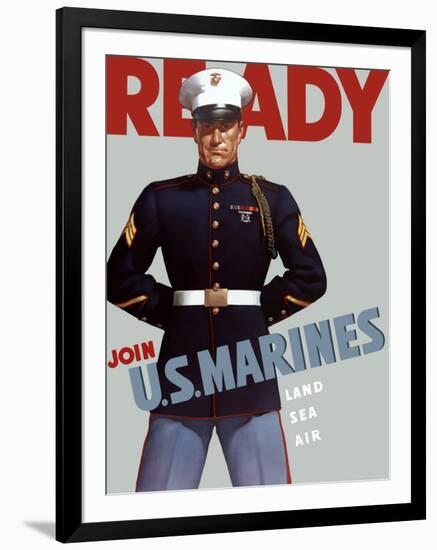 Marine Corps Recruiting Poster from World War II-Stocktrek Images-Framed Photographic Print