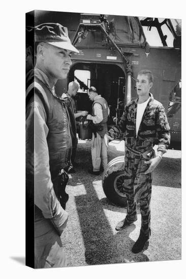 Marine Cpl. James C. Farley Andd Helicoptor Pilot Captain Vogel, Danang, Vietnam 1965-Larry Burrows-Stretched Canvas