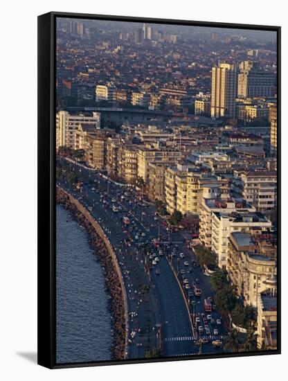 Marine Drive, Mumbai, India-Alain Evrard-Framed Stretched Canvas