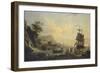 Marine et paysage sur les bords de la Méditérranée-Claude Joseph Vernet-Framed Giclee Print