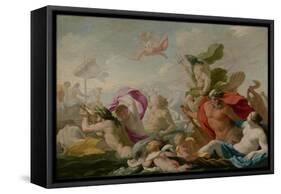 Marine Gods Paying Homage to Love, c.1636-8-Eustache Le Sueur-Framed Stretched Canvas