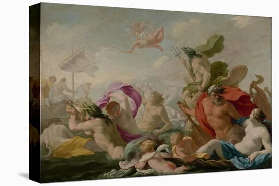 Marine Gods Paying Homage to Love, c.1636-8-Eustache Le Sueur-Stretched Canvas