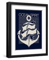 Marine Graphics for T-Shirt-braingraph-Framed Art Print