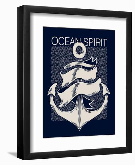 Marine Graphics for T-Shirt-braingraph-Framed Art Print