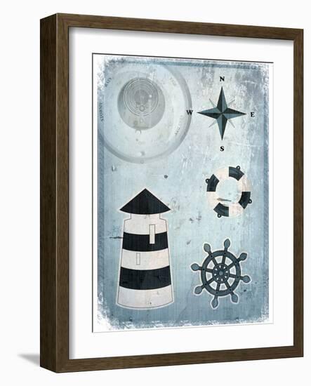 Marine Grunge Background-elfivetrov-Framed Art Print