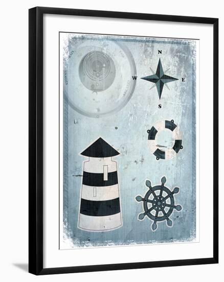 Marine Grunge Background-elfivetrov-Framed Art Print