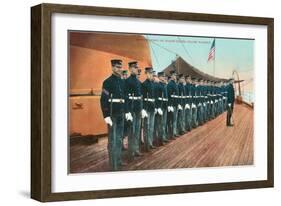 Marine Guard on Naval Warship-null-Framed Art Print