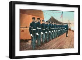 Marine Guard on Naval Warship-null-Framed Art Print