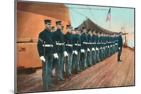 Marine Guard on Naval Warship-null-Mounted Art Print