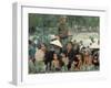 Marine Guarding Mostly Old People and Children Who Are Resting on Their Way to a Refugee Collection-Paul Schutzer-Framed Photographic Print