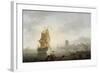 Marine, le midi, pêcheurs tirant un filet-Claude Joseph Vernet-Framed Giclee Print