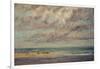 Marine - Les Equilleurs-Gustave Courbet-Framed Giclee Print