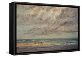 Marine - Les Equilleurs-Gustave Courbet-Framed Stretched Canvas