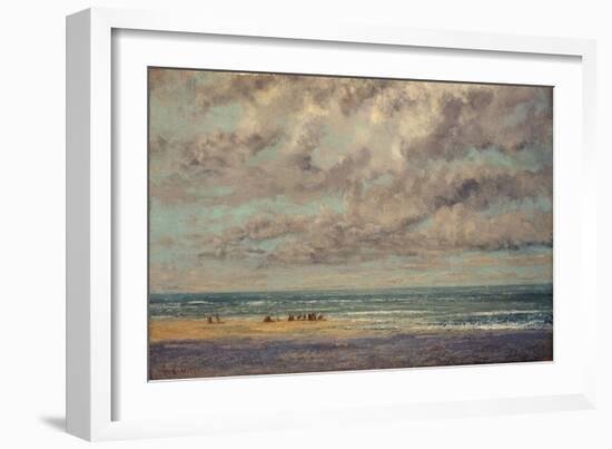 Marine - Les Equilleurs-Gustave Courbet-Framed Giclee Print