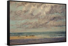 Marine - Les Equilleurs-Gustave Courbet-Framed Stretched Canvas
