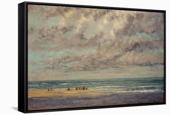 Marine - Les Equilleurs-Gustave Courbet-Framed Stretched Canvas