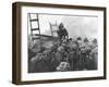 Marine Lt. Baldomero Lopez Scaling a Seawall after Landing on Red Beach in the Invasion of Inchon-null-Framed Photo