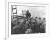 Marine Lt. Baldomero Lopez Scaling a Seawall after Landing on Red Beach in the Invasion of Inchon-null-Framed Photo