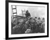 Marine Lt. Baldomero Lopez Scaling a Seawall after Landing on Red Beach in the Invasion of Inchon-null-Framed Photo