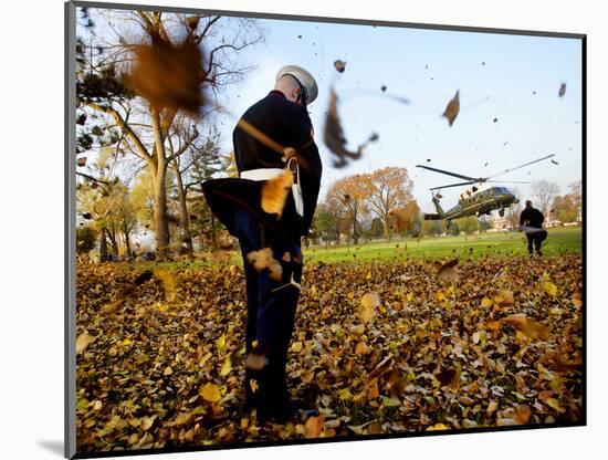 Marine One with President Bush-null-Mounted Photographic Print