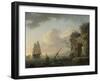 Marine par temps calme. Effet de soleil couchant-Claude Joseph Vernet-Framed Giclee Print