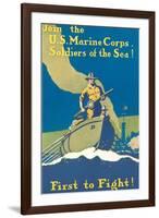 Marine Recruitment Poster, First to Fight-null-Framed Art Print