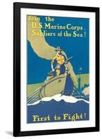 Marine Recruitment Poster, First to Fight-null-Framed Art Print