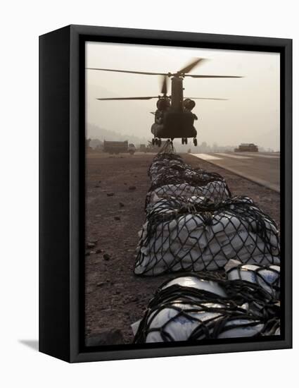 Marine Specialists Attach Sling Loads to the Body of an Army CH-47 Chinook Cargo Helicopter-Stocktrek Images-Framed Stretched Canvas