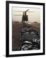 Marine Specialists Attach Sling Loads to the Body of an Army CH-47 Chinook Cargo Helicopter-Stocktrek Images-Framed Photographic Print