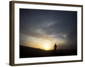 Marine Stands Guard as His Comrades Build a Barrier around their Base in Marjah, Afghanistan-null-Framed Photographic Print