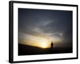 Marine Stands Guard as His Comrades Build a Barrier around their Base in Marjah, Afghanistan-null-Framed Photographic Print