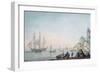 Marine View, with Boat and Figures on a Shore-Samuel Atkins-Framed Giclee Print