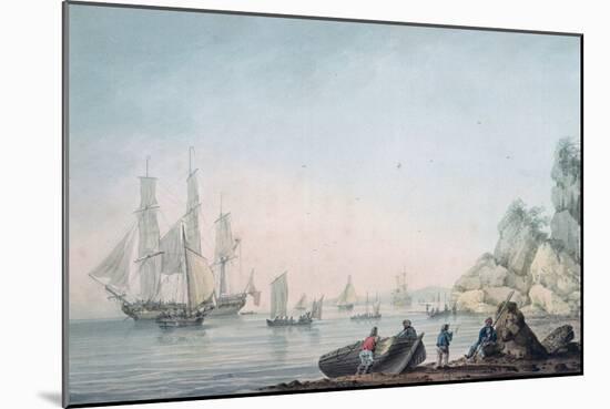 Marine View, with Boat and Figures on a Shore-Samuel Atkins-Mounted Giclee Print