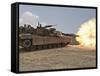 Marines Bombard Through a Live Fire Range Using M1A1 Abrams Tanks-Stocktrek Images-Framed Stretched Canvas