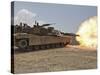 Marines Bombard Through a Live Fire Range Using M1A1 Abrams Tanks-Stocktrek Images-Stretched Canvas