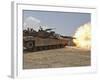 Marines Bombard Through a Live Fire Range Using M1A1 Abrams Tanks-Stocktrek Images-Framed Photographic Print