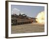 Marines Bombard Through a Live Fire Range Using M1A1 Abrams Tanks-Stocktrek Images-Framed Photographic Print