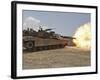 Marines Bombard Through a Live Fire Range Using M1A1 Abrams Tanks-Stocktrek Images-Framed Photographic Print