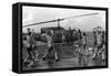 Marines Doing Jumping Jacks on Amphibious Assault Ship USS New Orleans, Aug. 1982-null-Framed Stretched Canvas