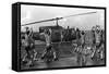 Marines Doing Jumping Jacks on Amphibious Assault Ship USS New Orleans, Aug. 1982-null-Framed Stretched Canvas