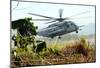 Marines Helicopter (Taking Off) Art Poster Print-null-Mounted Poster