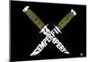 Marines Knives Sempi Fi Text Poster-null-Mounted Poster