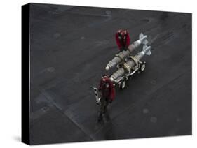 Marines Move Ordnance on the Flight Deck of USS Nimitz-null-Stretched Canvas
